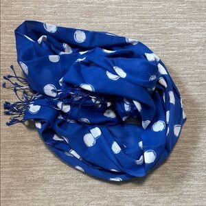 Banana Republic Bright Blue with White Poka Dots Scarf